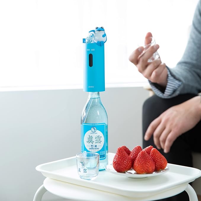 Jinro Soju Dispenser with 2 pcs of Soju Glasses, Automatic Drink Dispenser for Soju Only, Classic Soju Brand Merch, Korean Soju, Funny Gifts, Silicone Tube 2 Sizes, C-TYPE Charging [OFFICIAL LICENSE]