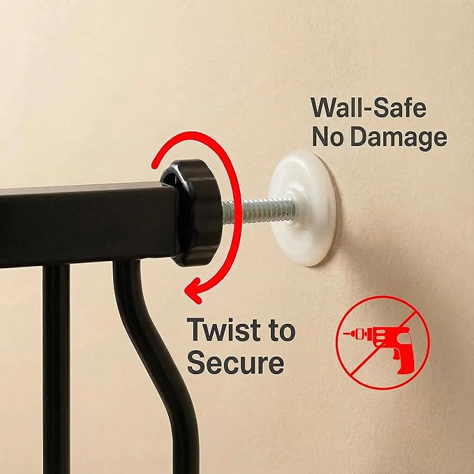 Extra Wide 76.4-81 Inch Large Baby Gates for Stairs, Doorways - No Drilling, Pressure Mounted Pet Gates for Kids & Dogs