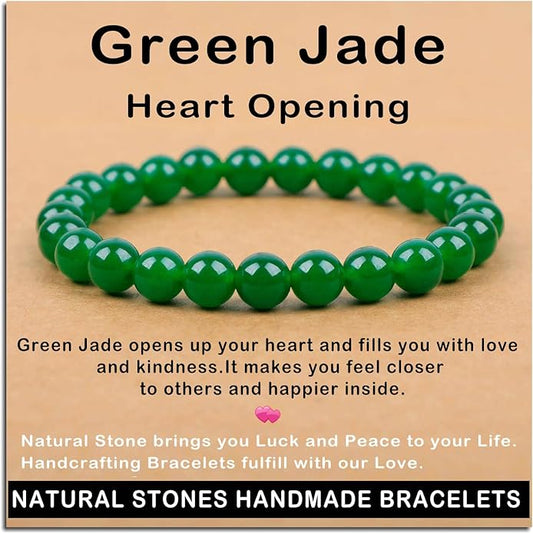 AD Beads Handmade Gemstone Stretch Elastic Bracelet Crystal Healing Reiki Nature's Beauty and Spiritual Essence Unisex