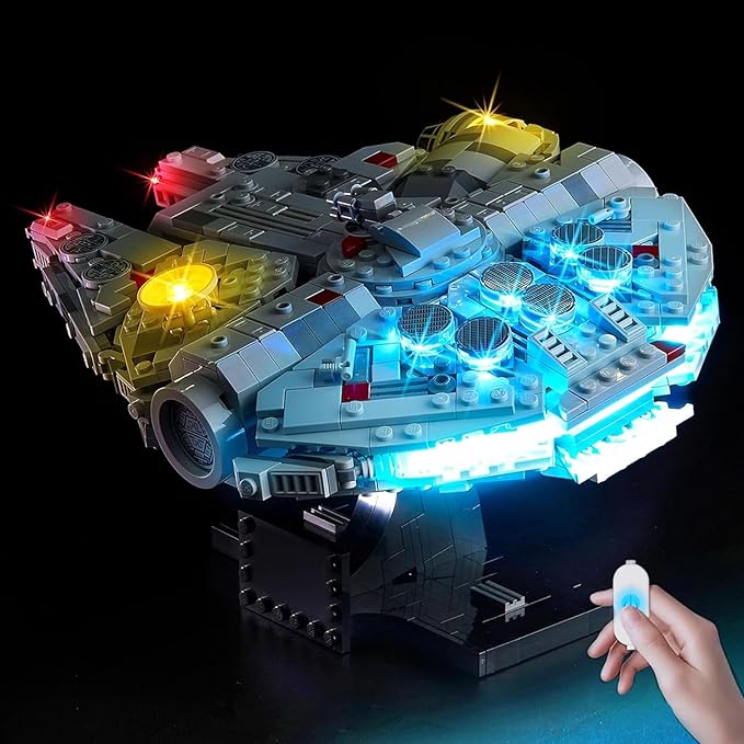 BrickSoul Upgrade Light Kit for Lego Millennium Falcon A New Hope 25th Anniversary 75375 Building Set | with ON/Off & Dimmer Switch & Hidden Cable Tech (75375 Set NOT Included)
