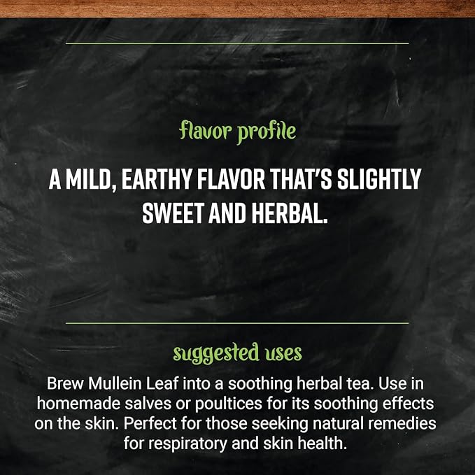 Frontier Co-op Mullein Leaf, Cut and Sifted - Dried Mullein Leaves, Ideal for Loose Leaf Tea, Tea Bags, Gummies, Extract, Capsules - Kosher | 16 Ounce (Pack of 1)