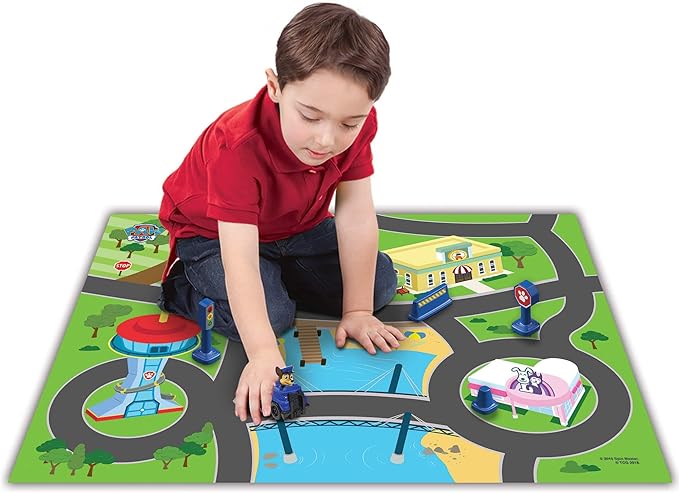 Imaginmat: Deluxe - Paw Patrol - Floor Playmat & Toy Car, 30.5 x 20.5, Character Vehicle & Road Accessories, Durable EVA Foam Mat, Licensed, Kids 3+