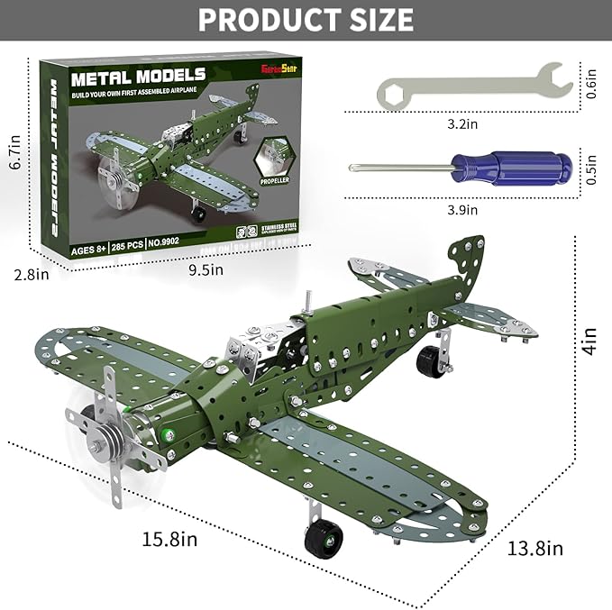 STEM Building Projects Model Airplane Set - 285 Pieces STEM Project Building Toys for Kids Ages 8-12-16, Assembly Science Kit Educational Birthday Gift for Kids Boys 8 9 10 11 12 Years Old
