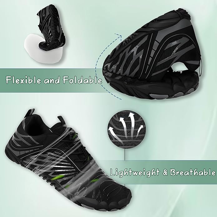 Barefoot Shoes for Women & Men, Grounded Walking Hiking Barefoot Shoes, Wide Toe Box Non-Slip Water Athletic Footwear, Comfortable Vitality Barefoot Footwear, Trail Running Sneakers Unisex
