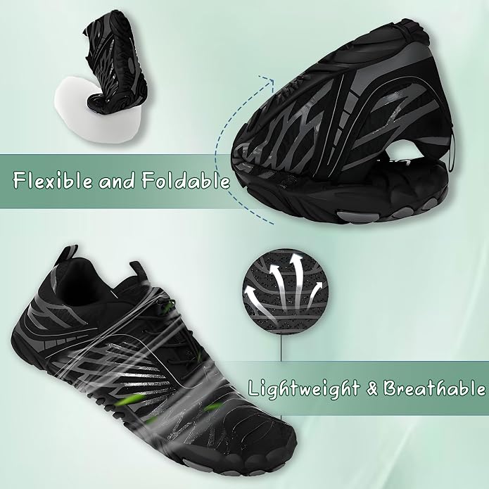 Barefoot Shoes for Women & Men, Grounded Walking Hiking Barefoot Shoes, Wide Toe Box Non-Slip Water Athletic Footwear, Comfortable Vitality Barefoot Footwear, Trail Running Sneakers Unisex