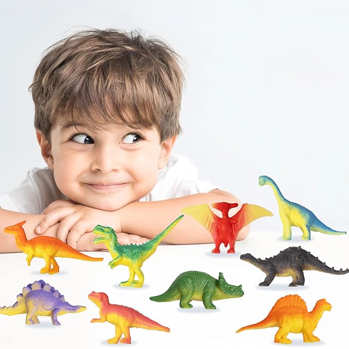 OuMuaMua Dinosaur Toys, Plastic Mini Dinosaurs Figures Toys Set, Dinosaur Birthday Party Favors, Dinsaur Cupcake Toppers for Kids and Boys, 78 Pcs (Upgrade Dinosaurs)