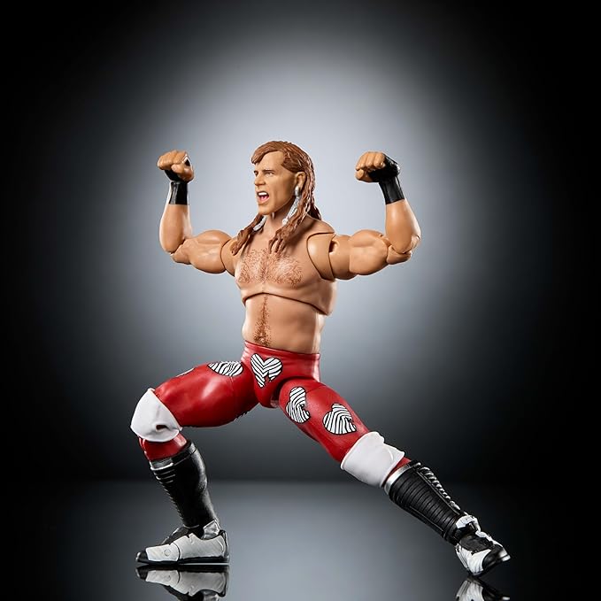 Mattel WWE Ultimate Edition Action Figure & Accessories Set, Shawn Michaels 6-inch Collectible with Swappable Heads & Hands, 30 Articulation Points (Amazon Exclusive)