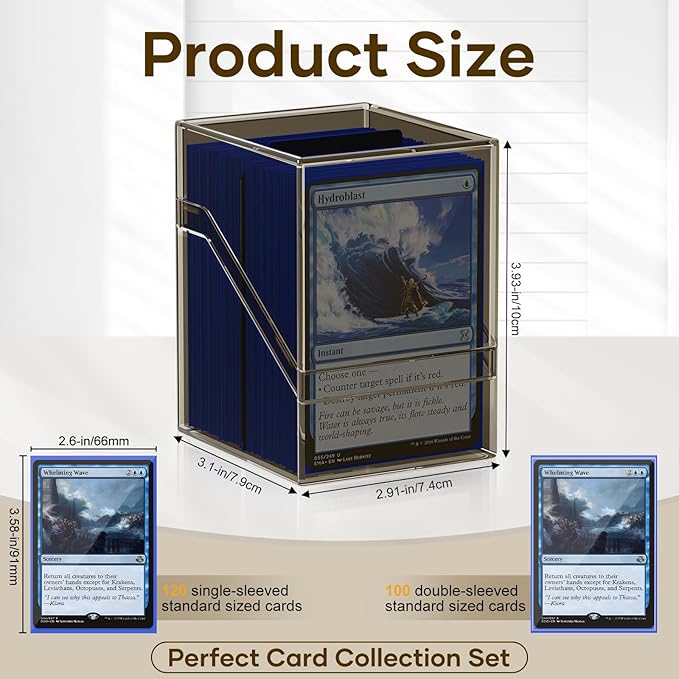 YSCare 6 Pack Card Deck Cases, Commander Deck Boxes with 600Pcs Card Sleeves and Dividers, Standard Size Cards Storage Box Perfect Fit for MTG, Sport, Trading Cards (6 colors)