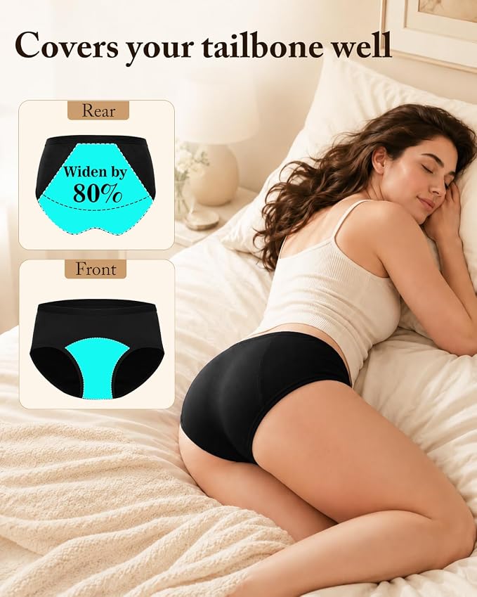 Period Underwear for Women, Overnight Panties Washable& Reusable | 60ML High Leak Proof Underwear, Breathable Cotton Period Briefs for Women/ Girls/ Teens/ Incontinence/ Postpartum