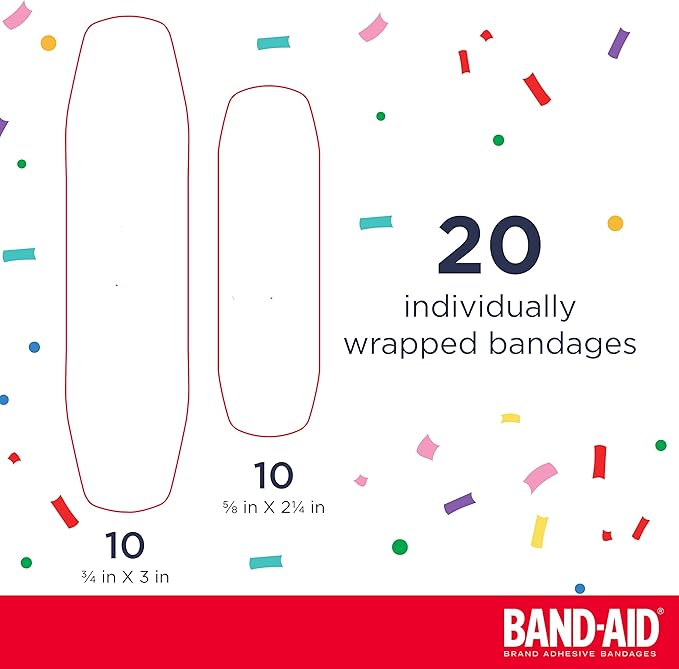 Band-Aid Brand Sterile Adhesive Individually Wrapped Bandages for Kids Featuring Nickelodeon Paw Patrol Characters, First Aid & Wound Care of Minor Cuts & Scrapes, Assorted Sizes 20 ct