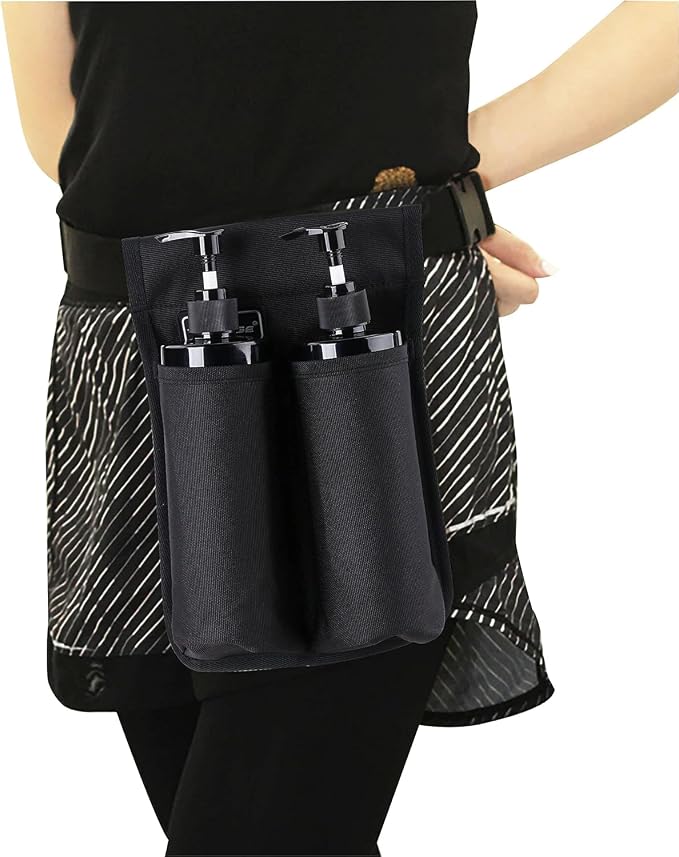 Massage Bottle Bag， Massage Oil Holster， Massage Therapist ， Massage Lotion (TH2KD-9DBlack-New)