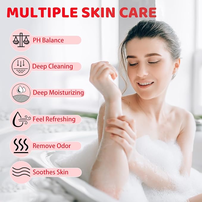 2 PCS Yoni Wash, Natural Feminine Wash for Women Ph Balance, Yoni Body Wash Soap Vaginal Wash Gel for Intimate Moisturizing Deodorant Remove Odor, Strawberry Scent