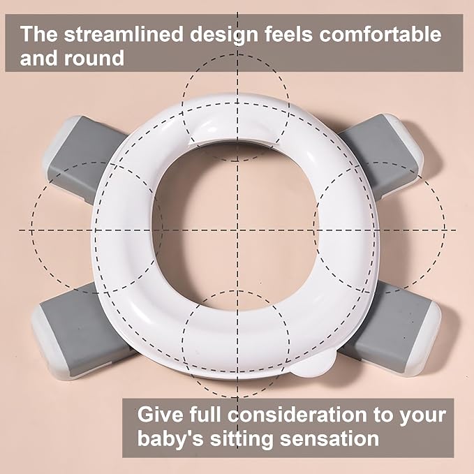 Children's Toilet Collapsible Outdoor Travel Potty Baby's Pee Pail Portable Toilet (Gray)