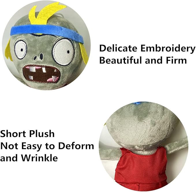3 PCS PVZ Plush Zombies Sets Toys Stuffed Soft Figure Doll Jersey, Flag, Hula Zombies, Great Gift for Christmas, Birthday New