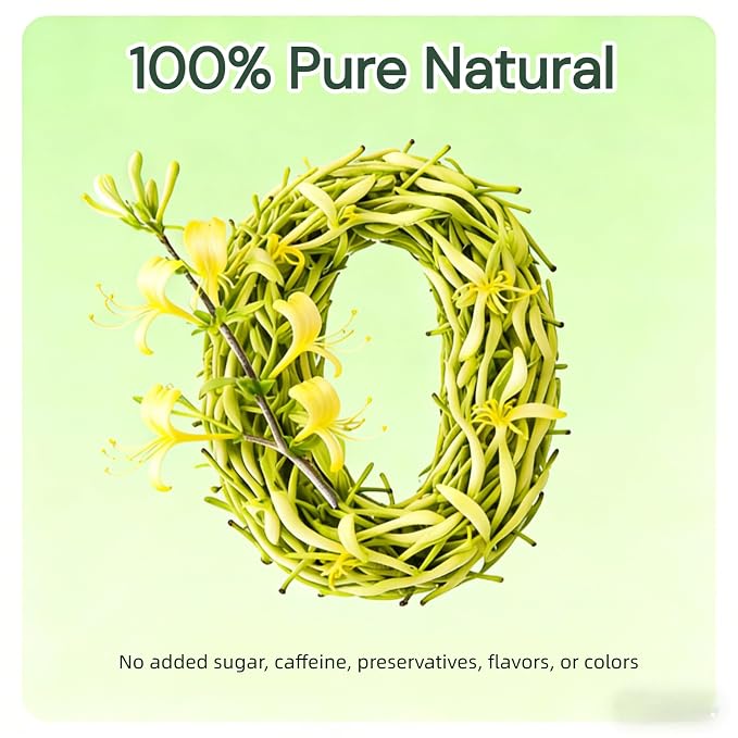 NASLAPH Dried Honeysuckle Herbal Tea Honeysuckle Buds, 3.88Oz/110g Natural Honeysuckle Jin Yin Hua Tea with Delicate Floral Aroma, Naturally Sweet Taste