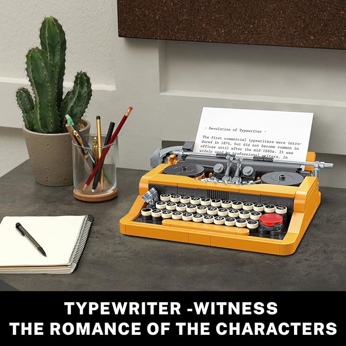 JMBricklayer Typewriter Walkman Television Building Toys 20131, Collectible Vintage Display Model Office Room Decor, Creative Hobbies Activity, Unique Gift Ideas for Adults Teens Kids(660 Pieces)