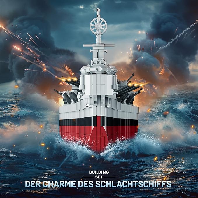 JMBricklayer Toy Battleship Building Set 60011, Classic Creative Military Missouri Battleship Model, Collectible Display Warship Toys for Adults, Christmas Birthday Gifts for 14+Boys,Teens (2228 Pcs)