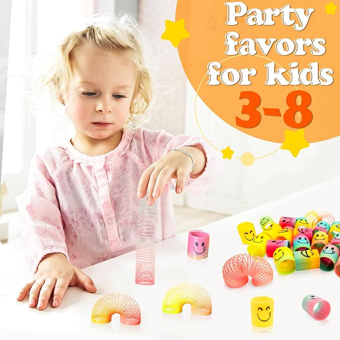 84 Pack Mini Spring Party Favors Toys Magic Fidget Stress Coil for Favor Carnival Prize Birthday Goodie Bag Stuffers for Kids Boys Girls