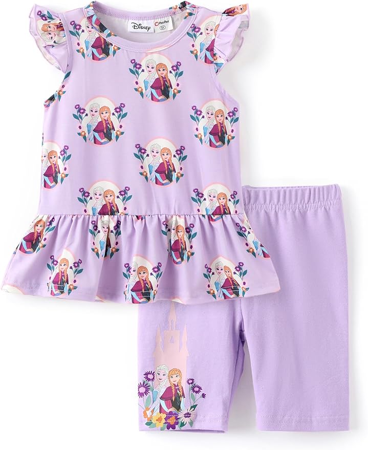 Disney Minnie Mouse Frozen Princess Marvel Toddler Girls Clothes Long Sleeve Sweatshirt + Leggings 2pcs Outfits Set 2-6Y