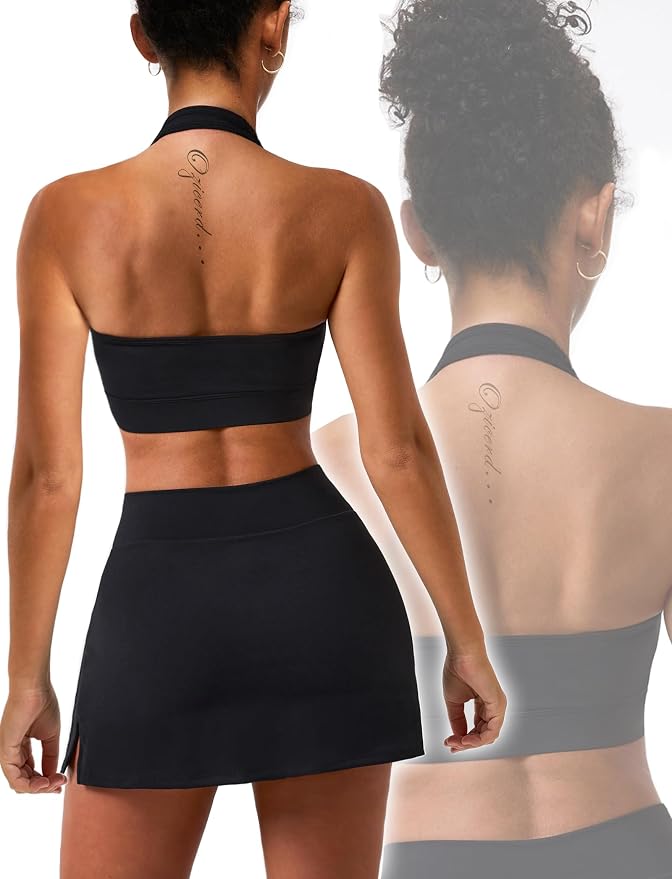 OZICERD High Waisted Golf Skort Tennis Skirt for Women Bodycon Mini Skirt Short Pickleball Athletic Skirt with Shorts