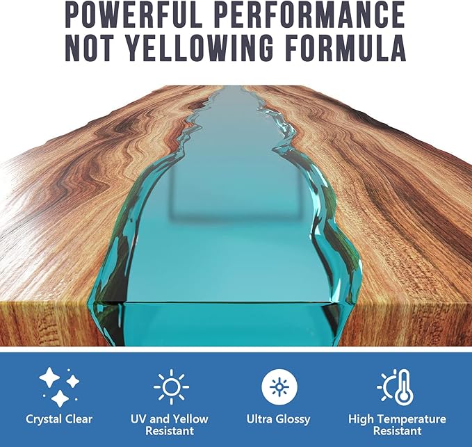 Epoxy Resin 1 Gallon - Crystal Clear Epoxy Resin Kit - Self-Leveling, High-Glossy, No Yellowing, No Bubbles Casting Resin Perfect for Crafts, Table Tops, DIY 1:1 Ratio