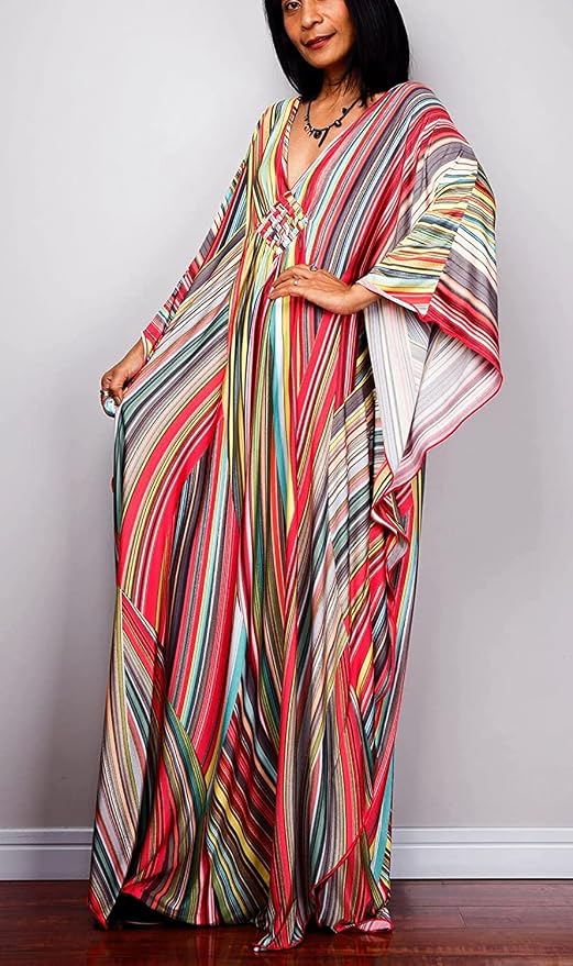 Venasha Womens Caftan Floral Print Kaftan Dress Short Sleeve Swimsuit Cover up Loungewear for Summer