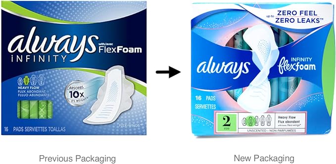 Always Infinity Heavy Flow Flexi-Wings Pads - 1 x 16 Ea