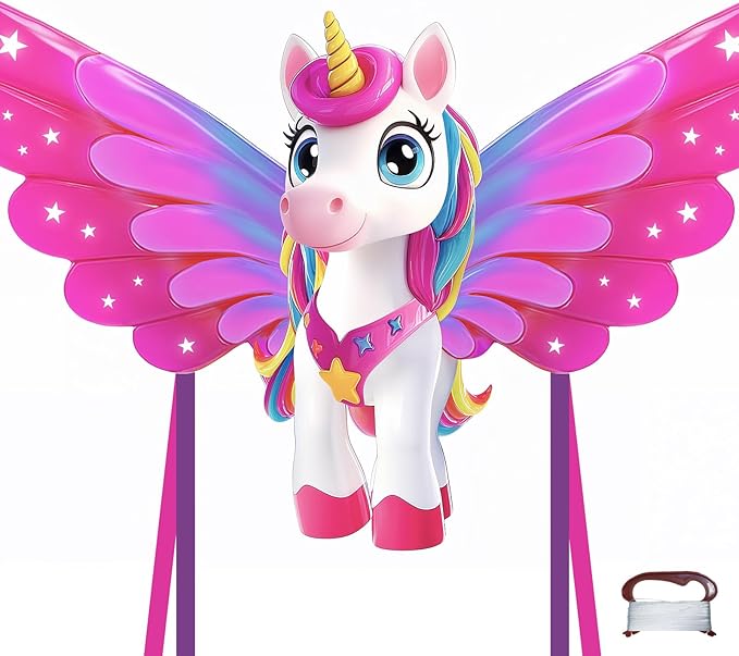TOY Life 48.4'' Giant Girls Kites Easy to Fly for Kids Adults with 328.1 FT String, Beach Kite Outdoor Game Outside Toys Activity, Toys for Girls, Gift for Girls Ages 4-8