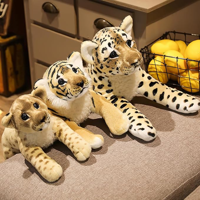 Cheetah Stuffed Animal, 23.6" Large Leopard Stuffed Animal Cheetah Stuffy Big Leopard Plush Toys Cute Realistic Stuffed Animals Jaguar Plush Birthday for Girls Boys