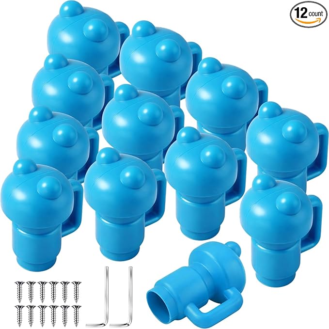 Geelin 12 Pcs Trampoline Pole Caps Replacement 1.26 Incn, Enclosure Trampoline Pole End Caps for Net Hook Safety Accessories