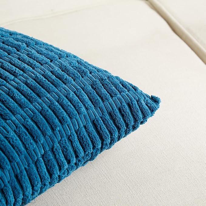 Fancy Homi 4 Packs Decorative Throw Pillow Covers for Living Room Couch Bed, Modern Farmhouse Boho Home Décor Accent Cushion Case, 20" x 20", Teal
