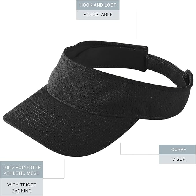 Augusta Sportswear Women's Athletic Mesh Visor - Stylish Sun Hat for Golf, Running, and Outdoor Activities