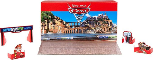 Mattel Disney and Pixar Cars Vehicle Set of 5 Collectible Character Toy Cars & Tool Cart, Inspired by World Grand Prix from Cars 2