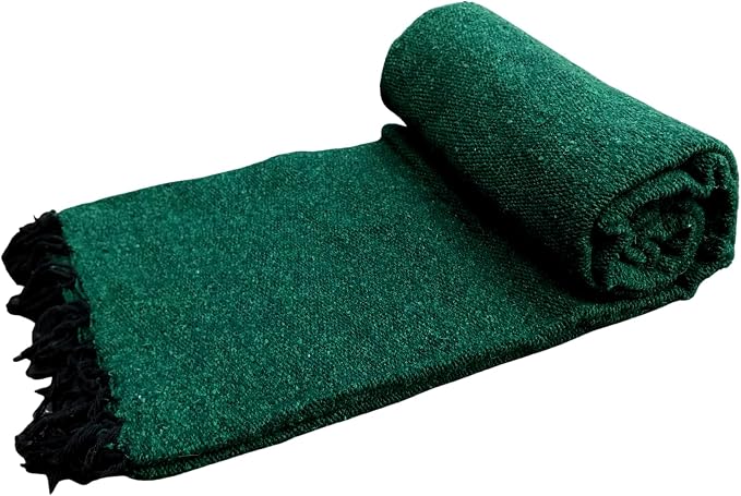 Open Road Goods Solid Color Mexican Yoga Blanket – Large Handwoven Throw for Yoga, Beach, Camping or Home – Soft and Durable Cotton Blend