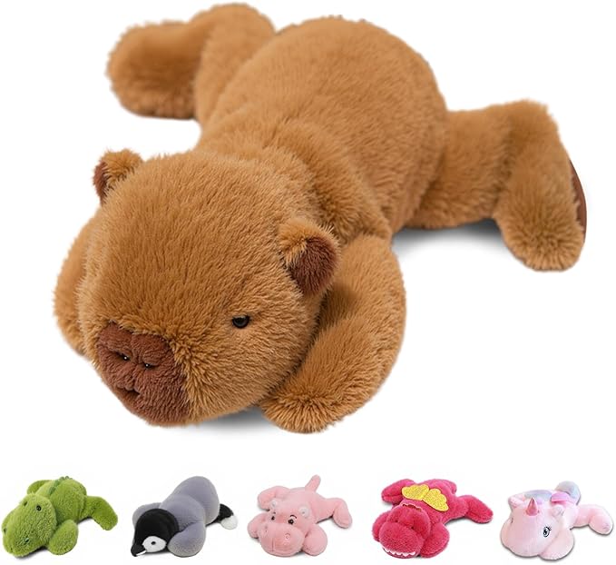 7.8in Capybara Plush Brown Stuffed Animal Cute Capybara Plush Toy Ultra Soft Hugging Gift for Kids Girls Boys (Capybara)