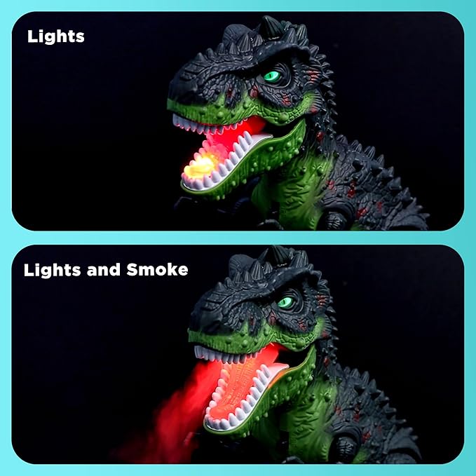 Electric Walking Dinosaur Toys for Kids - Small Tyrannosaurus with Detachable Tail Simulated Flame and Realistic Sounds, Best Dino Gifts for Boys & Girls 3-5 5-7