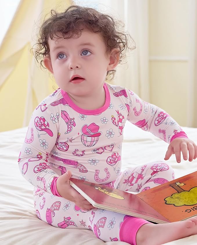 Bamboo Viscose Toddler Girls Kids Pajamas Unicorn Mermaid Pjs Long Sleeve Snug fit 12M-8Y 2pcs Soft Jammies