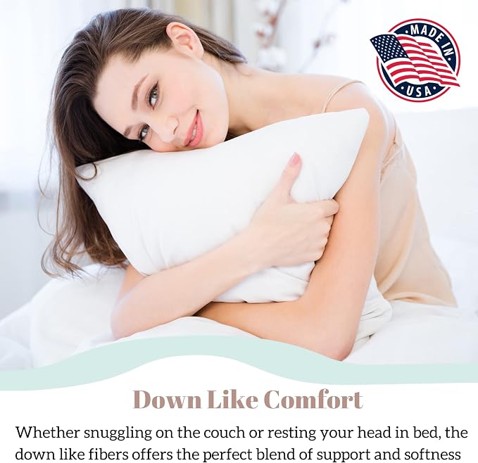 Pillowflex Synthetic Down Pillow Insert 20x26 in - Karate Chop Pillow | Large Rectangle Sham Form, Plush Polyester Cotton Blend, Cloud-Like Comfort, Clump-Resistant Fill, Smooth Elegant Finish