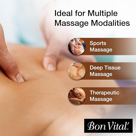 Bon Vital' Coconut Massage Gel, 5 Gallon, Lightweight Formula with Pure Fractionated Coconut Oil, Professional Therapy Lotion, Hydrating and Unscented