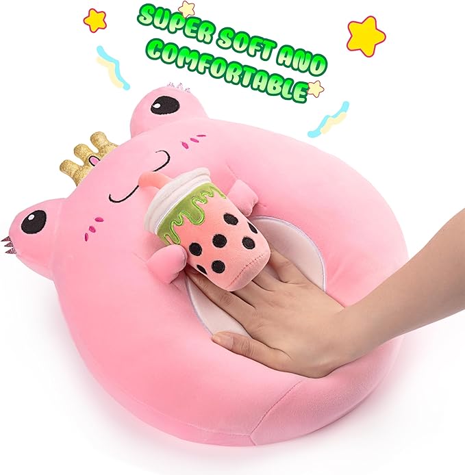 Original 13.5-inch Large Frog Plush Pillow Stuffed Animal Toy,Big Size Cuddle Huggable Cute Soft Toys Fat Kawaii Pillows Plushie,Gift for Kids Girls