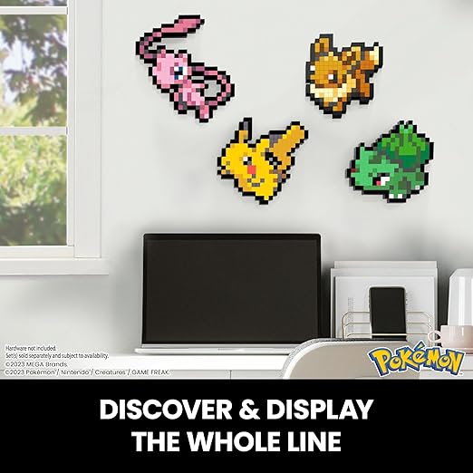 MEGA Pokemon Eevee 323 Piece Building Set Containing 1 Pixelated Retro Figure for Wall