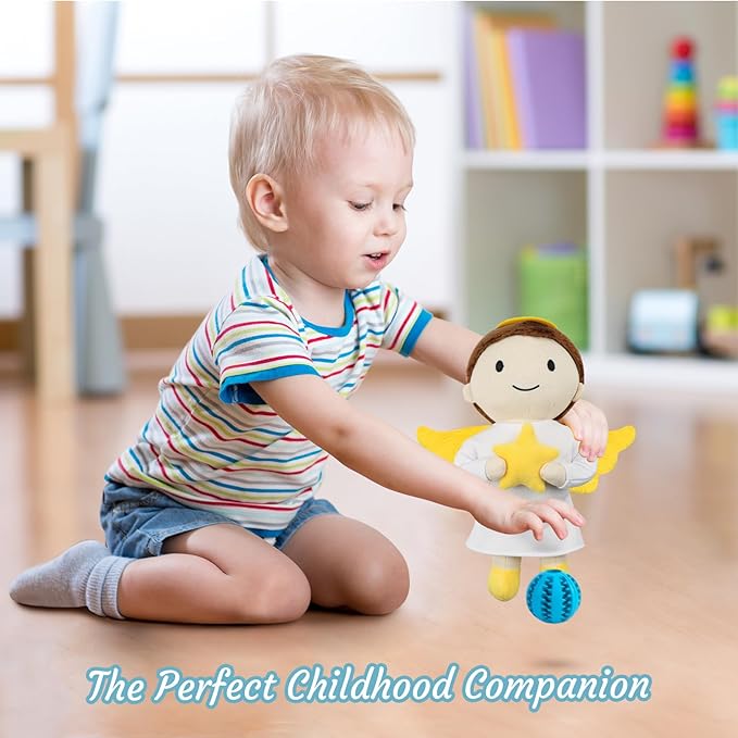 free-space Angel Plush Doll Boy/Girl Baptism Gifts Guardian Angel Doll Toy (Boy)