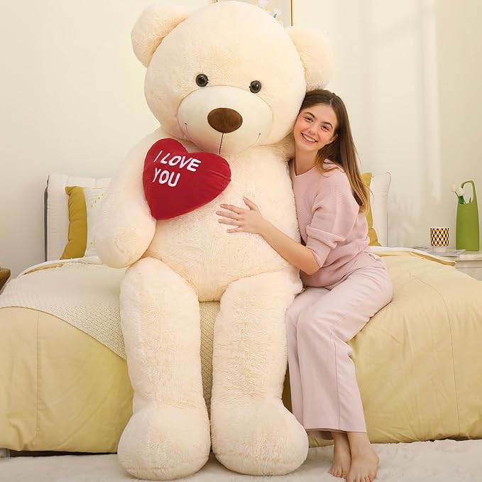 MaoGoLan Big Teddy Bear 6 Feet for Girlfriend - I Love You Red Heart Giant Stuffed Animal - Huge Valentines Plush for Boyfriend,Wife,Lover - Valentine's, Anniversary, Birthday