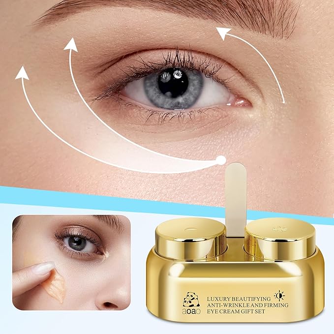 AOAO Anti-Wrinkle, Firming & Brightening Eye Cream, Day & Night Treatment with Niacinamide, Smooth & Lift for Dark Circles, Puffiness and Wrinkles, Birthday Under Eye Cream Gift for Women 15ml/0.5oz