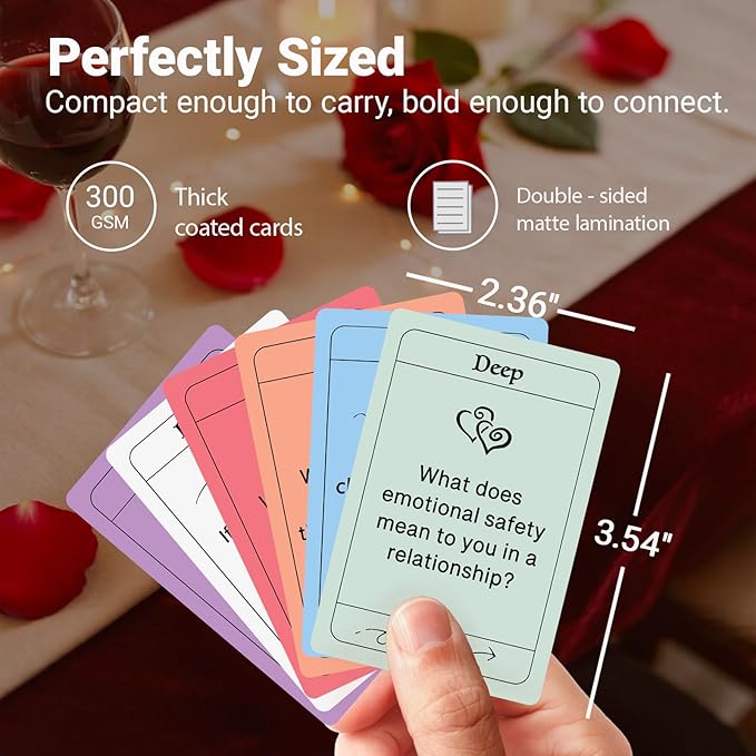 Deeper Bonds Couples Conversation Cards, Romantic Card Game for Couples,150 Meaningful Questions for Date Night, Anniversary Gifts & Relationship, Intimate Building, Icebreaker & Deep Connection