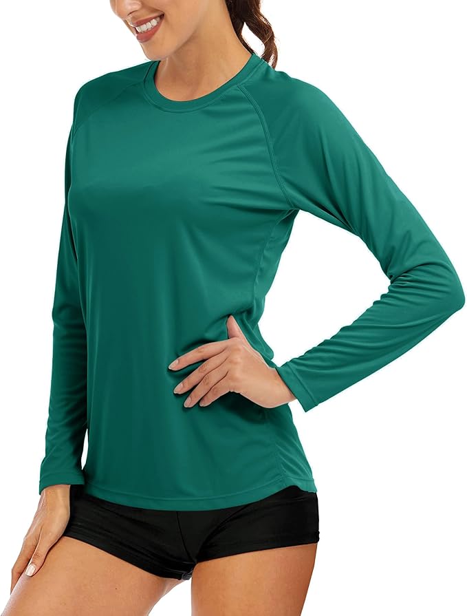 MAGCOMSEN Women's Long Sleeve Shirts UPF 50+ Sun Protection Shirts for Hiking Fishing Workout Rash Guard