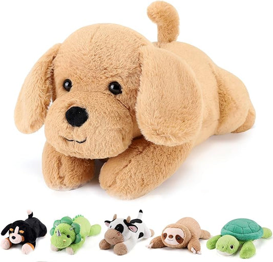 Yellow Lab Weighted Stuffed Animals - 28 Inch 5.0 Pounds Weighted Plushies Labradoodle Stuffed Animal - Large Dog Plush Pillow - Cute Plush Toy Gifts for Kids & Adults (28" 5.0 lbs)