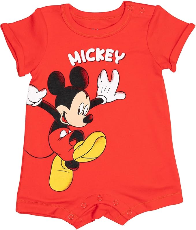 Disney Baby Romper and Reversible Bucket Sun Hat Outfit Set Newborn to Infant Sizes (Newborn - 24 Months)
