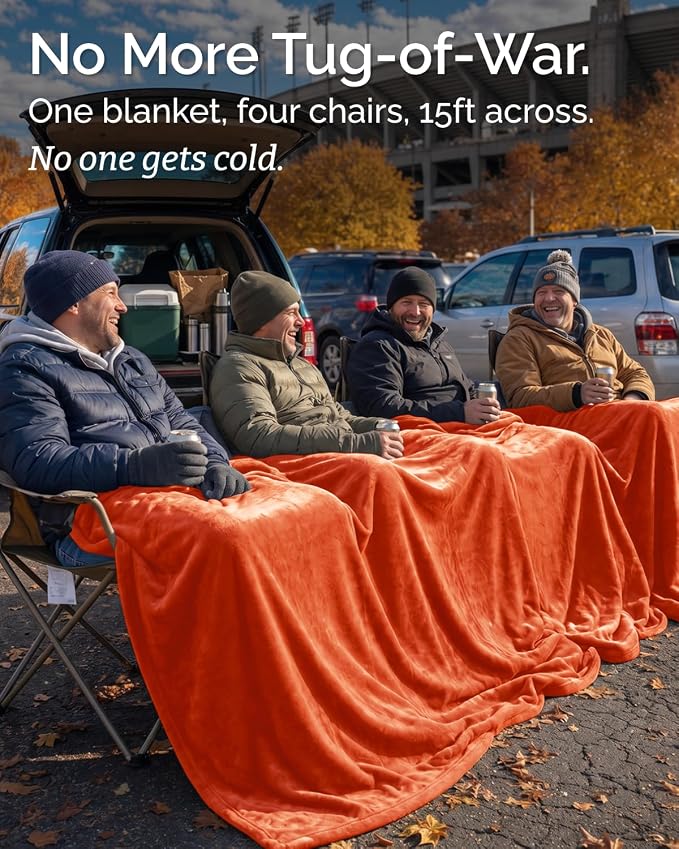 Ultra Soft Fleece Blanket Oversized King Size - Flannel Fleece Luxury Blanket - Lightweight for Couch Bed Chair - Thick, Warm and Breathable - All Season Cozy, Burnt Orange