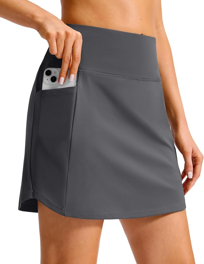 16'' Skorts for Women with 4 Pockets High Waisted Golf Skirt | Built-in Shorts, Stretch, A Line, Pickleball, Athletic, Casual, Tennis Skirt